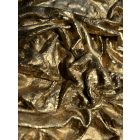  "Golden Waves " 22cm X 26,8cm akril kép,vegyes technika, fehér fenyőfa keretben.     (kézzel készített, egyedi, kézműves, modern, festmény, absztrakt, falikép, kortárs, dekoráció)