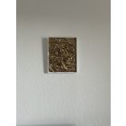  "Golden Waves " 22cm X 26,8cm akril kép,vegyes technika, fehér fenyőfa keretben.     (kézzel készített, egyedi, kézműves, modern, festmény, absztrakt, falikép, kortárs, dekoráció)