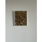  "Golden Waves " 22cm X 26,8cm akril kép,vegyes technika, fehér fenyőfa keretben.     (kézzel készített, egyedi, kézműves, modern, festmény, absztrakt, falikép, kortárs, dekoráció)