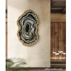"Black & White Lava Geode"  falikép    (kézzel készített, kézműves, egyedi, modern, festmény, absztrakt, falikép, kortárs, dekoráció)