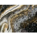 "Black & White Lava Geode"  falikép    (kézzel készített, kézműves, egyedi, modern, festmény, absztrakt, falikép, kortárs, dekoráció)