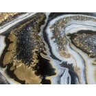 "Black & White Lava Geode"  falikép    (kézzel készített, kézműves, egyedi, modern, festmény, absztrakt, falikép, kortárs, dekoráció)