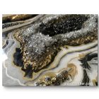 "Black & White Lava Geode"  falikép    (kézzel készített, kézműves, egyedi, modern, festmény, absztrakt, falikép, kortárs, dekoráció)