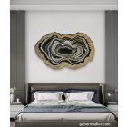 "Black & White Lava Geode"  falikép    (kézzel készített, kézműves, egyedi, modern, festmény, absztrakt, falikép, kortárs, dekoráció)