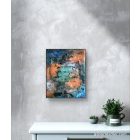  "Storm" 24cm X 30cm akril, epoxy kép     (kézzel készített, kézműves, egyedi, modern, festmény, absztrakt, falikép, kortárs, dekoráció)