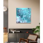 "Turquoise flow"  40 cm x 40 cm Akril festmény 
