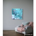"Turquoise flow"  40 cm x 40 cm Akril festmény 
