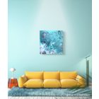 "Turquoise flow"  40 cm x 40 cm Akril festmény 