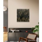 "Golden dripstone" 40cm x 40 cm texturált absztrakt festmény 