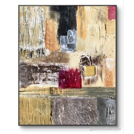   "Autumn landscape" 40cm x 50cm absztrakt texturált kép     (kézzel készített, kézműves, egyedi, modern, festmény, absztrakt, falikép, kortárs, dekoráció)