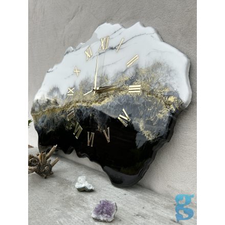 "White, Gold, Black" egyedi prémium falióra-kép 98cm x 65cm x 2,5cm
