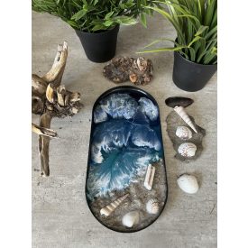 Ékszertartó/tálca  tengerpartot idéző dekorral