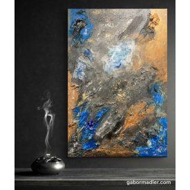   "Liquid earth II."  38cm x 55cm absztrakt strukturált festmény