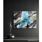 "Watercourse"  40cm x 30cm Texturált kép , epoxy gyanta, vegyes technika