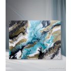"Watercourse"  40cm x 30cm Texturált kép , epoxy gyanta, vegyes technika