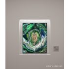  "Smaragd geode" 40cm X 50cm akril, epoxy texturált kép     (kézzel készített, kézműves, egyedi, modern, festmény, absztrakt, falikép, kortárs, dekoráció)