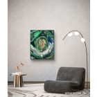  "Smaragd geode" 40cm X 50cm akril, epoxy texturált kép     (kézzel készített, kézműves, egyedi, modern, festmény, absztrakt, falikép, kortárs, dekoráció)