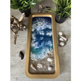 Tálca tengerpartot idéző dekorral
