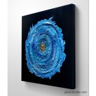 "Blue space" 50cm x 50cm absztrakt texturált festmény