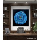 "Blue space" 50cm x 50cm absztrakt texturált festmény