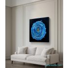 "Blue space" 50cm x 50cm absztrakt texturált festmény