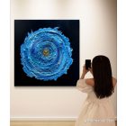 "Blue space" 50cm x 50cm absztrakt texturált festmény