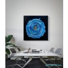 "Blue space" 50cm x 50cm absztrakt texturált festmény