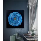 "Blue space" 50cm x 50cm absztrakt texturált festmény