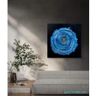 "Blue space" 50cm x 50cm absztrakt texturált festmény