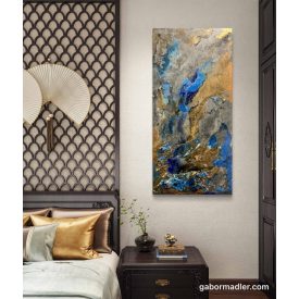   "Liquid earth I."  30cm x 60cm absztrakt strukturált festmény