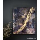  "Gold-Red galaxy" 46cm X 55cm  akril, epoxy  kép    (kézzel készített, egyedi, modern, kézműves, festmény, absztrakt, falikép, kortárs, dekoráció)