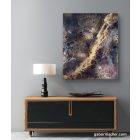  "Gold-Red galaxy" 46cm X 55cm  akril, epoxy  kép    (kézzel készített, egyedi, modern, kézműves, festmény, absztrakt, falikép, kortárs, dekoráció)