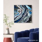  "Iced layers" 40cm X 40cm akril, epoxy texturált kép    (kézzel készített, egyedi, modern, festmény, kézműves, absztrakt, falikép, kortárs, dekoráció)