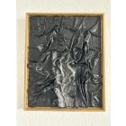  "Black Waves " 26cm X 32cm akril kép, vegyes technika, arany színű fenyőfa keretben.     (kézzel készített, egyedi, kézműves, modern, festmény, absztrakt, falikép, kortárs, dekoráció)                              