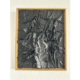    "Black Waves " 26cm X 32cm akril kép, vegyes technika, arany színű fenyőfa keretben.     (kézzel készített, egyedi, kézműves, modern, festmény, absztrakt, falikép, kortárs, dekoráció)                              