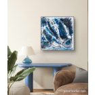  "Blue lagoon" 40cm X 40cm  akril, epoxy texturált kép  (kézzel készített, egyedi, kézműves, modern, festmény, absztrakt, falikép, kortárs, dekoráció)