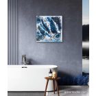  "Blue lagoon" 40cm X 40cm  akril, epoxy texturált kép  (kézzel készített, egyedi, kézműves, modern, festmény, absztrakt, falikép, kortárs, dekoráció)