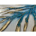  "Floating leaf" 40cm X 40cm  akril, epoxy  kép   (kézzel készített, egyedi, modern, kézműves, festmény, absztrakt, falikép, kortárs, dekoráció)