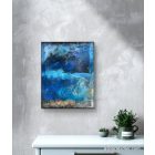  "Seaside" 24cm X 30cm akril, epoxy kép     (kézzel készített, kézműves, egyedi, modern, festmény, absztrakt, falikép, kortárs, dekoráció)