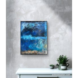    "Seaside" 24cm X 30cm akril, epoxy kép     (kézzel készített, kézműves, egyedi, modern, festmény, absztrakt, falikép, kortárs, dekoráció)