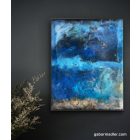  "Seaside" 24cm X 30cm akril, epoxy kép     (kézzel készített, kézműves, egyedi, modern, festmény, absztrakt, falikép, kortárs, dekoráció)