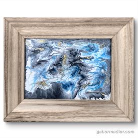   "Surface"  17cm X 12cm (kerettel együtt 25cm x 20cm ) epoxy kép fa keretben