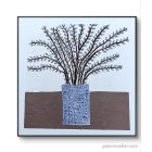 "Catkin" 50cm x 50cm texturált kép vegyes technika, akril.