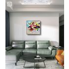 "Whirl" 40cm x 40 cm absztrakt festmény 